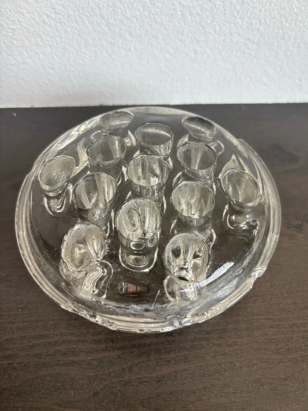 Vintage LARGE Clear Glass Frog Floral Frame- 4 inches